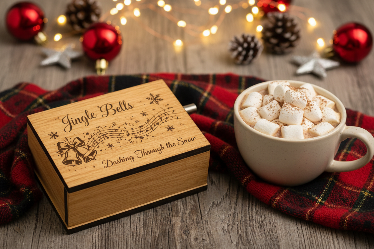 Jingle Bells - Engraved Wooden Music Box