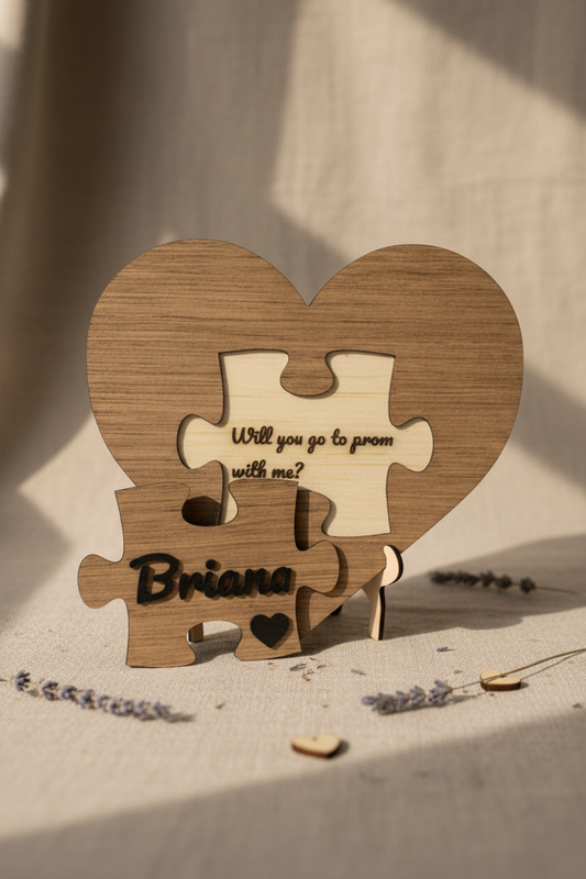 Custom Text Laser Engraved Heart