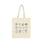 Beach Icons Tote Bag | Summer Vacation, Palm Tree, Sunglasses, Flip Flops