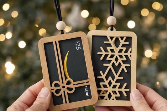 Wooden Gift Card Holder Ornament – Handmade Christmas Stocking Stuffer