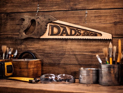 Personalized Wooden Saw – Custom Engraved Workshop & Garage Decor