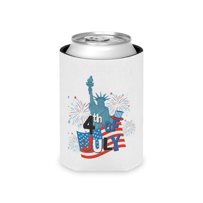 4th of July Statue of Liberty Can Cooler | American Flag Fireworks