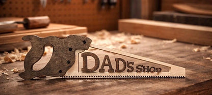Personalized Wooden Saw – Custom Engraved Workshop & Garage Decor