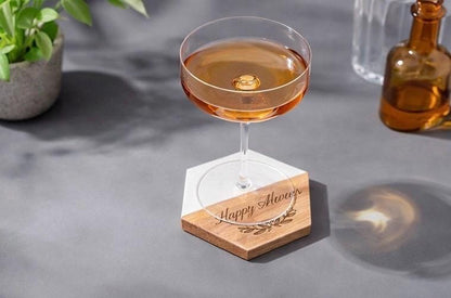Personalized Wood Coasters - Custom Engraved Names or Words