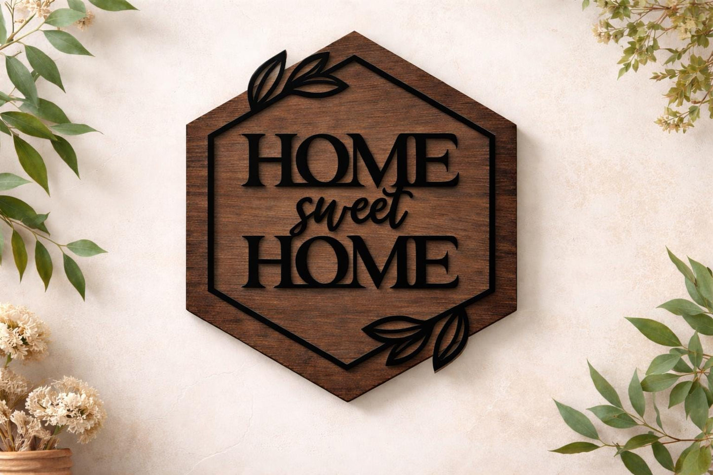 Home Sweet Home Wood Sign - Custom Farmhouse Decor