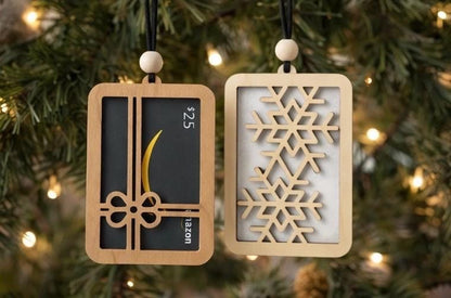 Wooden Gift Card Holder Ornament – Handmade Christmas Stocking Stuffer