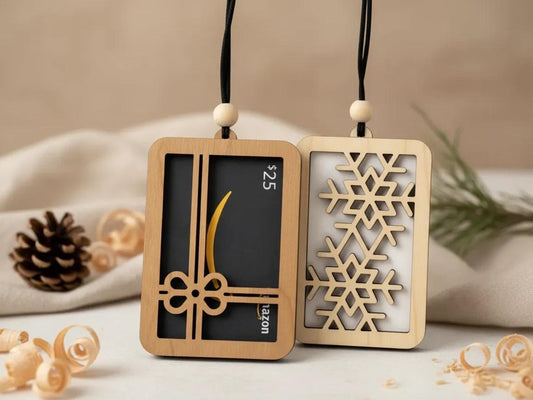 Wooden Gift Card Holder Ornament – Handmade Christmas Stocking Stuffer