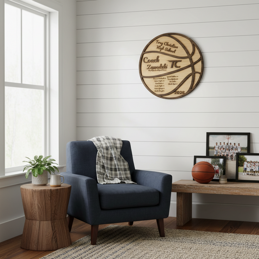 Personalized Basketball Coach Sign