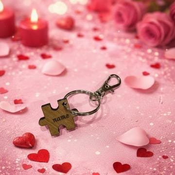 Personalized Heart Puzzle Keychain – “You Are the Missing Piece in My Heart”