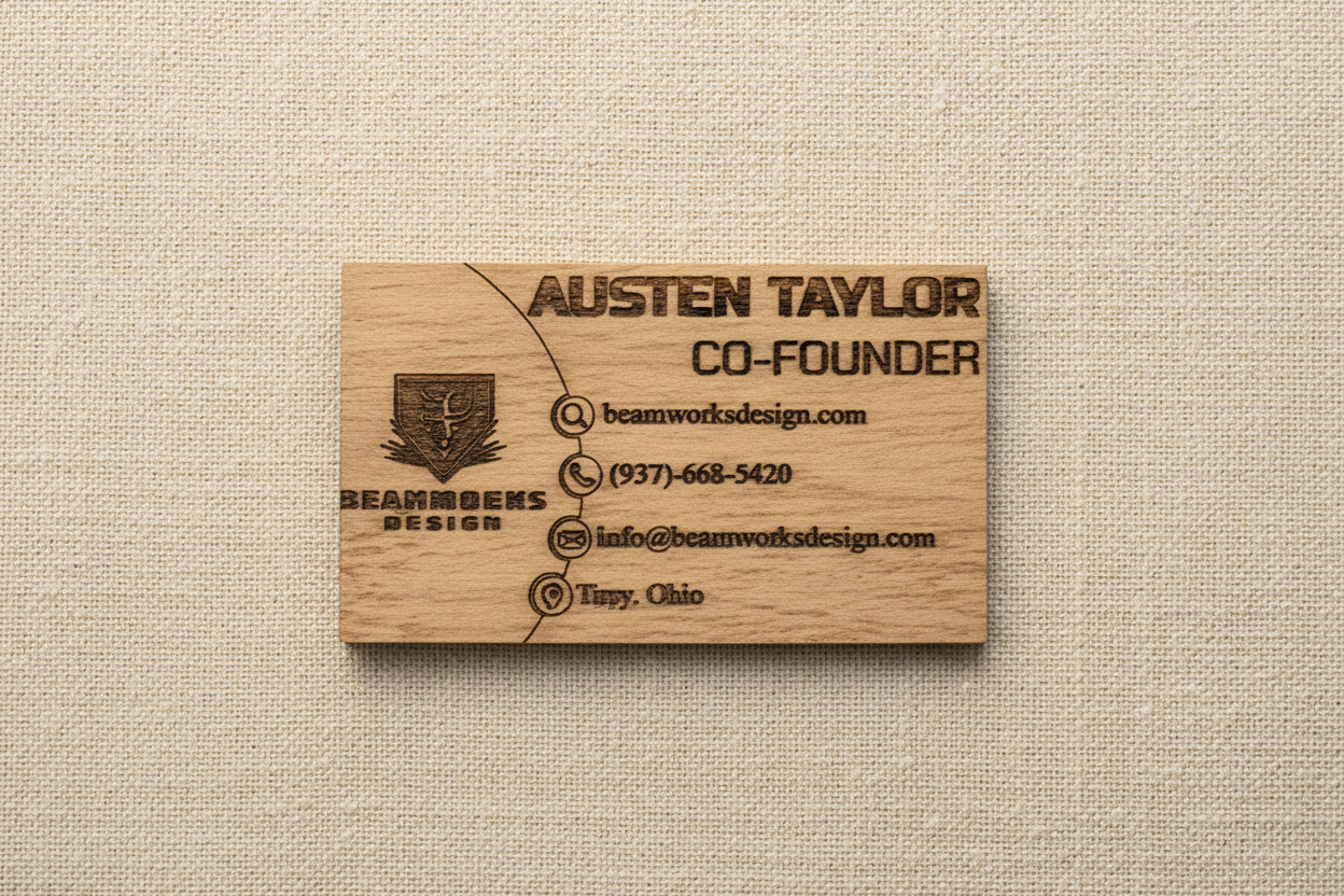 Custom Laser Engraved Wooden Business Cards