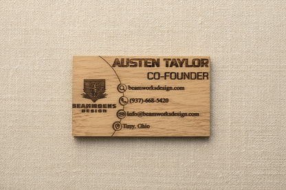 Custom Laser Engraved Wooden Business Cards
