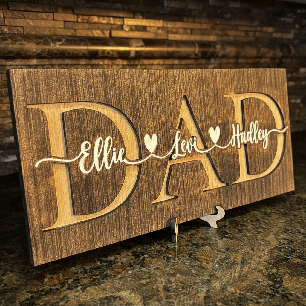 Personalized DAD Sign with Kids Names