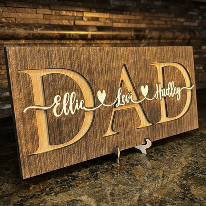 Personalized DAD Sign with Kids Names