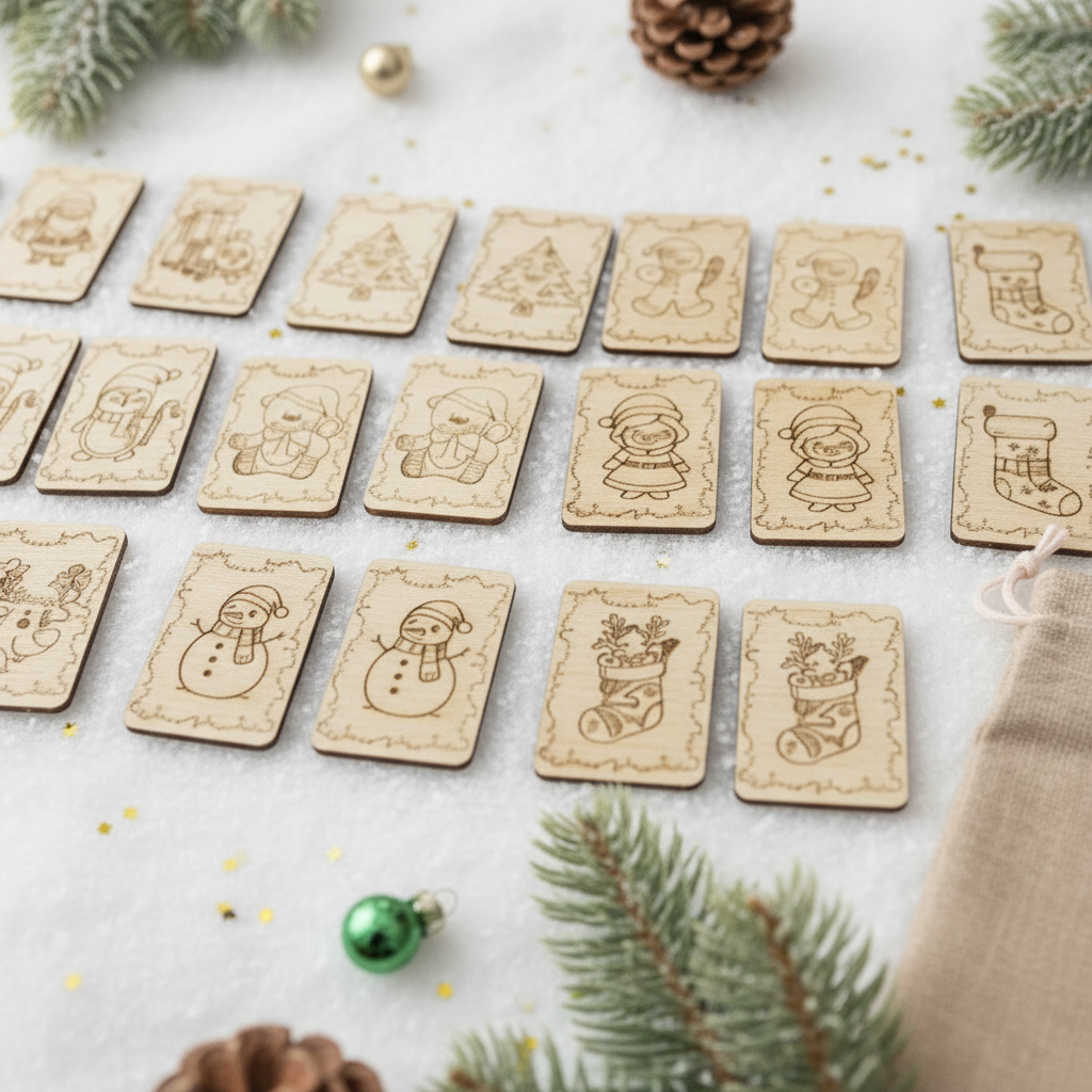 Christmas Wooden Matching Card Game – 26 Piece Set