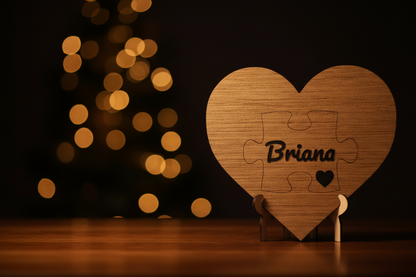 Custom Text Laser Engraved Heart