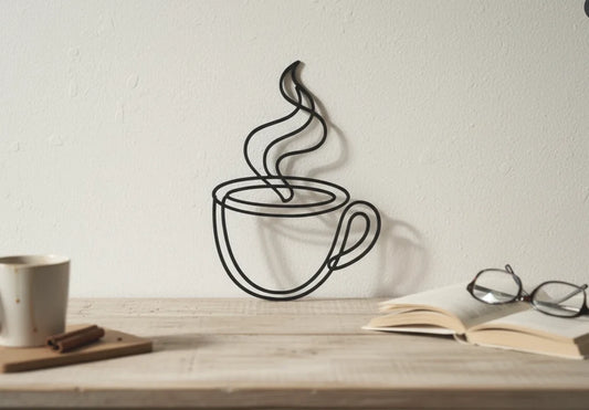 Wooden Coffee Mug Sign Decor