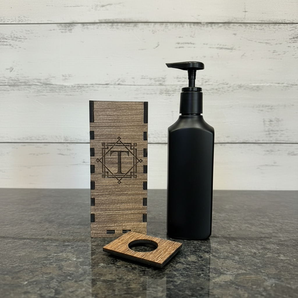 Personalized Monogram Wood Soap Dispenser Cover
