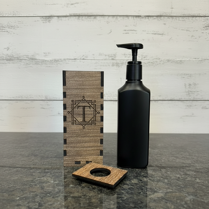 Personalized Monogram Wood Soap Dispenser Cover