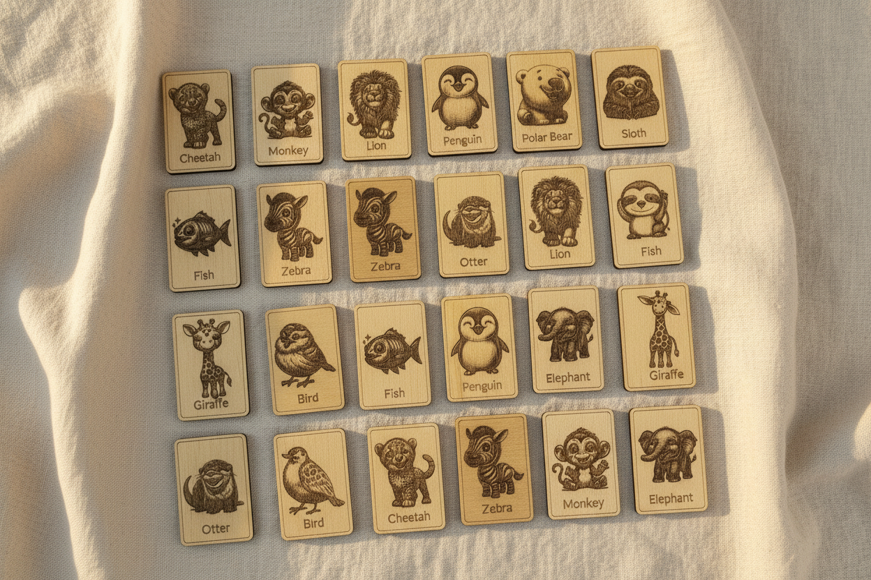 Wooden Animal Matching Game