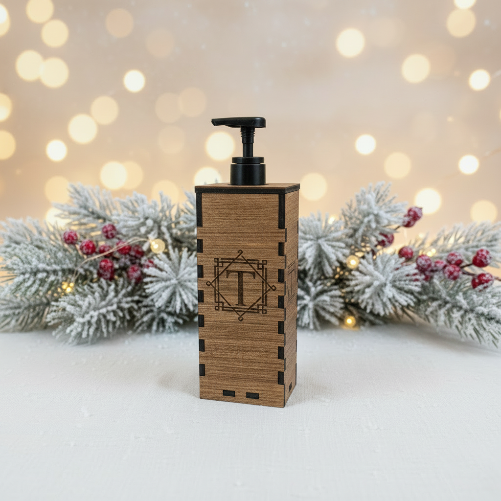 Personalized Monogram Wood Soap Dispenser Cover