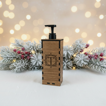 Personalized Monogram Wood Soap Dispenser Cover
