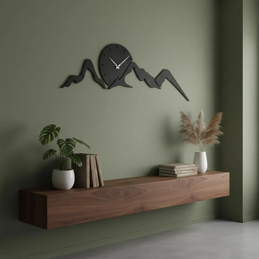 Wooden Mountain Wall Clock
