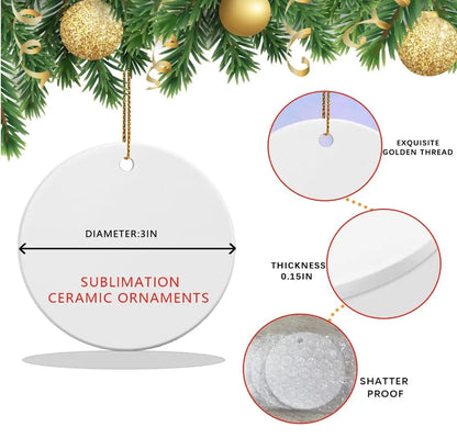 Custom Ceramic Christmas Ornament, Personalized Photo Keepsake (Round)