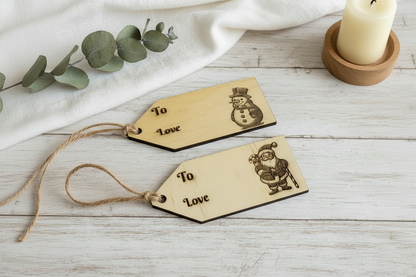 Wooden Gift Tags - Holiday Gift Tags 2 Pack