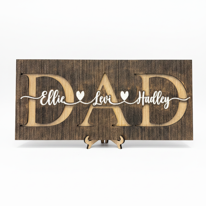 Personalized DAD sign studio product photo on white background
