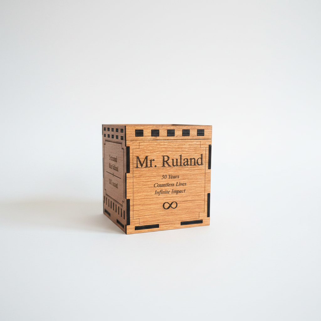 Custom wooden gift box with white background