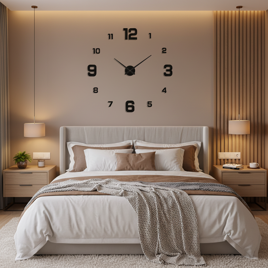 DIY Wall Clock - Cozy Bedroom