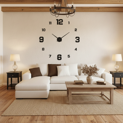 DIY Wall Clock - Rustic Farmhouse Living Room