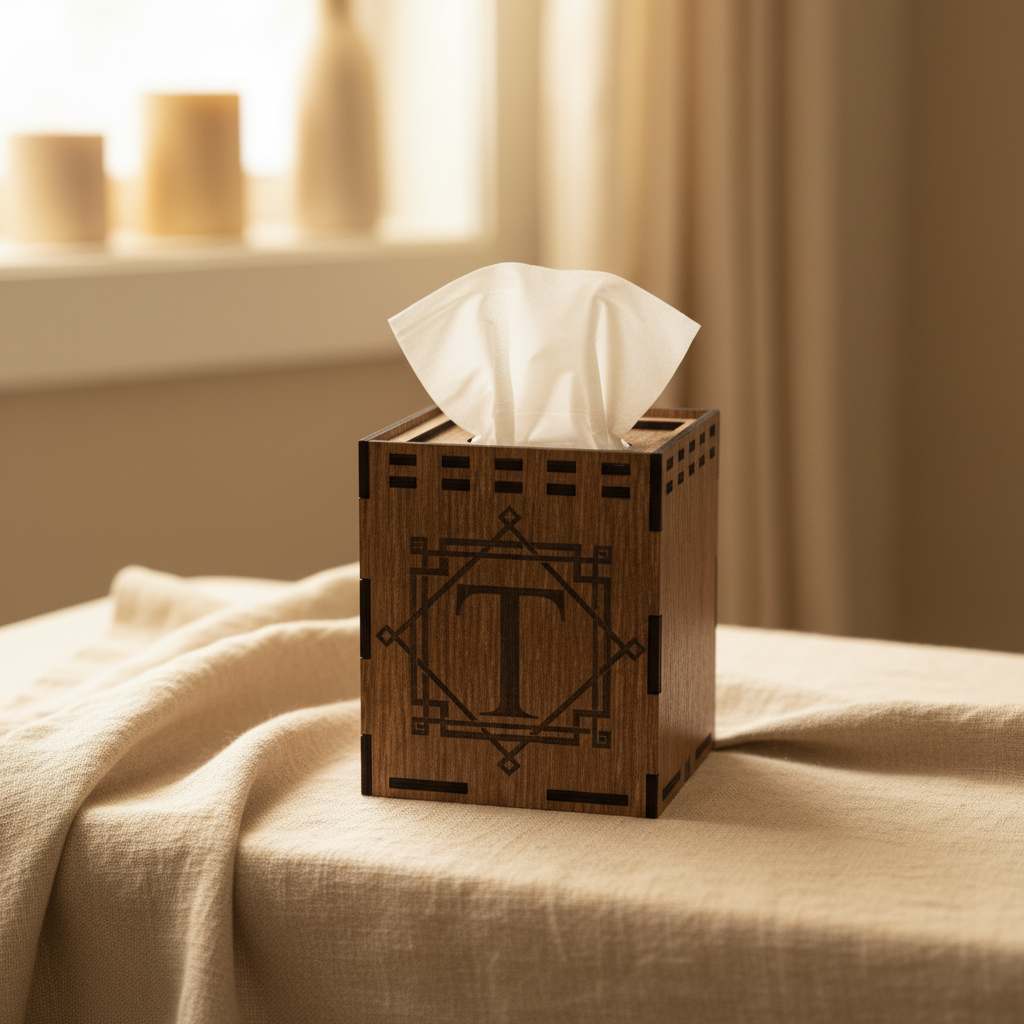 Custom Last Name Monogram Tissue Box Holder