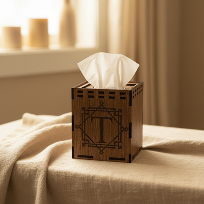 Custom Last Name Monogram Tissue Box Holder