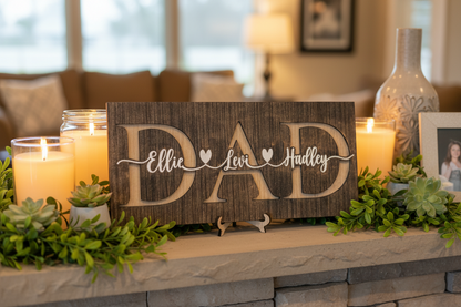 Personalized DAD Sign with Kids Names