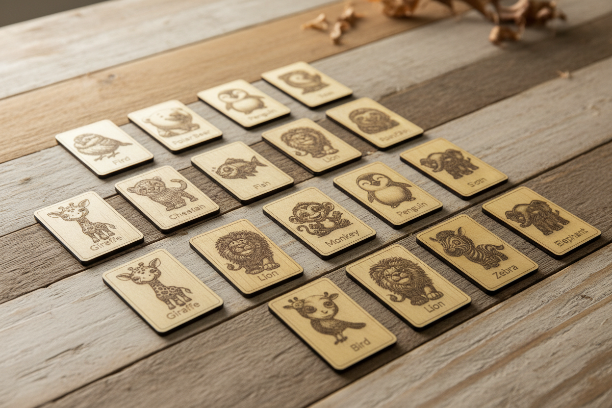 Wooden Animal Matching Game