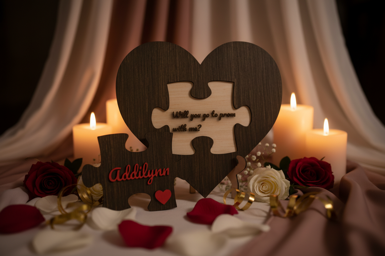 Custom Text Laser Engraved Heart