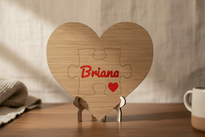 Custom Text Laser Engraved Heart
