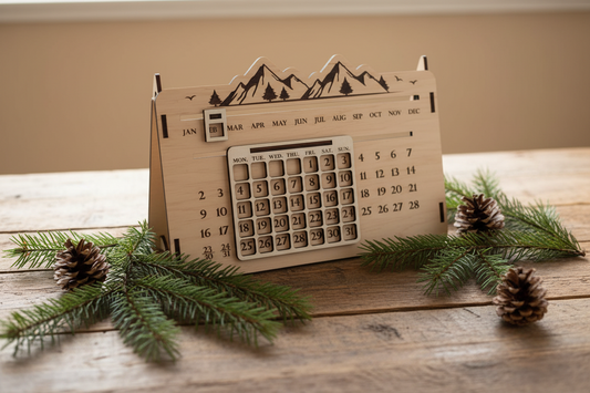 Perpetual Wooden Desk Calendar