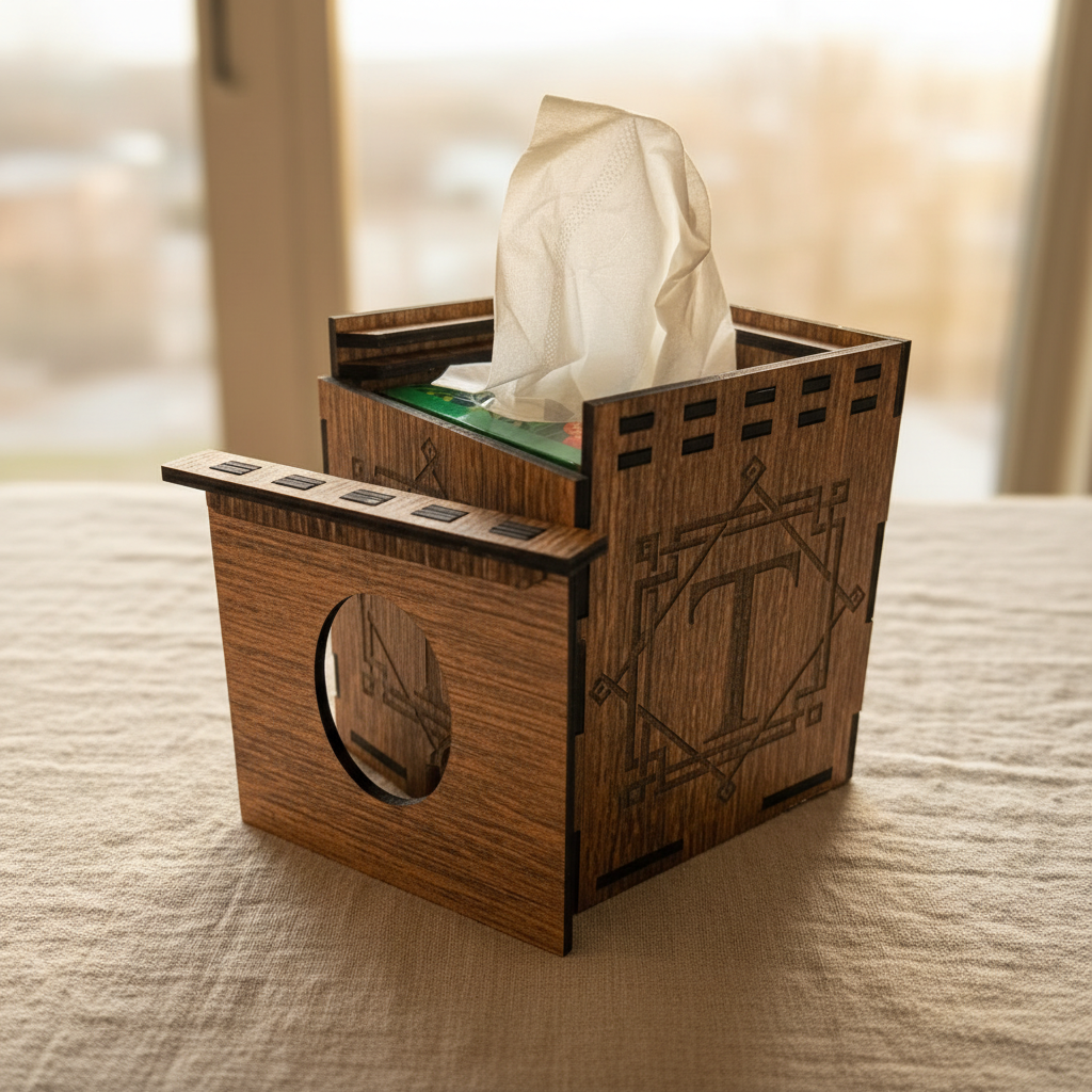 Custom Last Name Monogram Tissue Box Holder