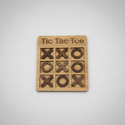 Wooden Tic Tac Toe Board – Handmade Travel Game for Kids & Adults