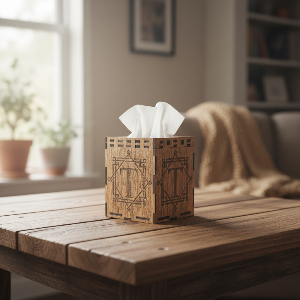 Personalized Wooden Tissue Box Cover