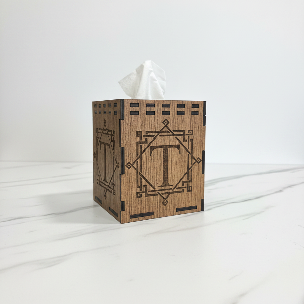 Custom Last Name Monogram Tissue Box Holder